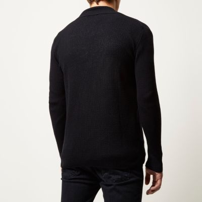 Navy open front cardigan